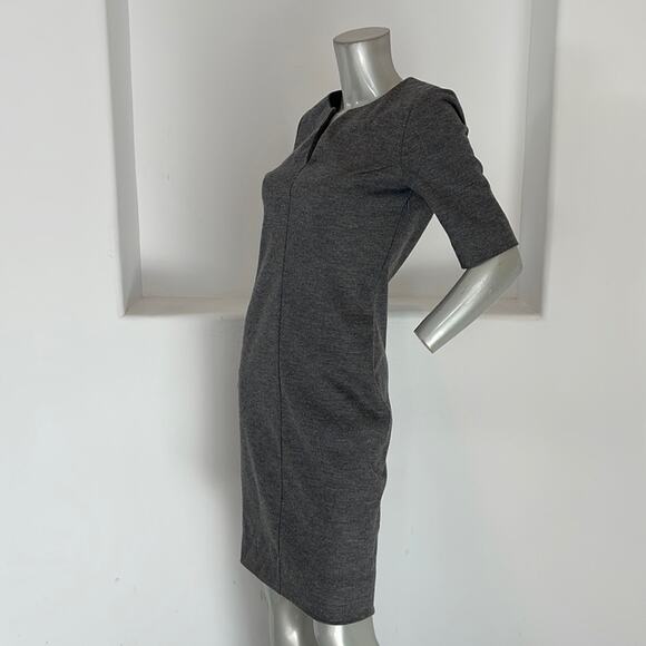 Diane Von Furstenberg Split Neck Aurora Wool Blend Dress Gray Size 8 BNWOT - Picture 5 of 16